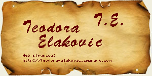 Teodora Elaković vizit kartica